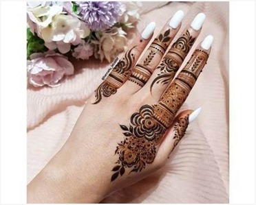 Floral Finger Mehndi Pattern